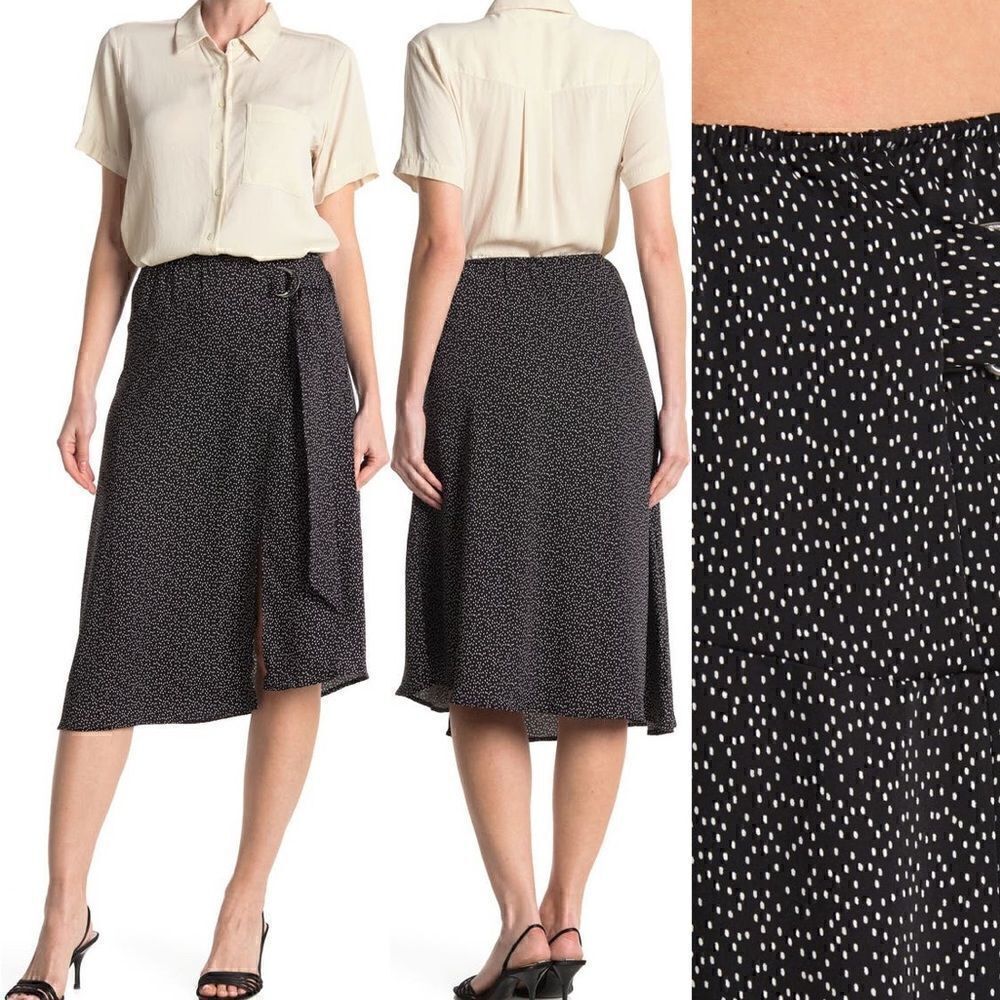 Laundry by Shelli Segal Printed D-ring pull on midi skirt Size XL